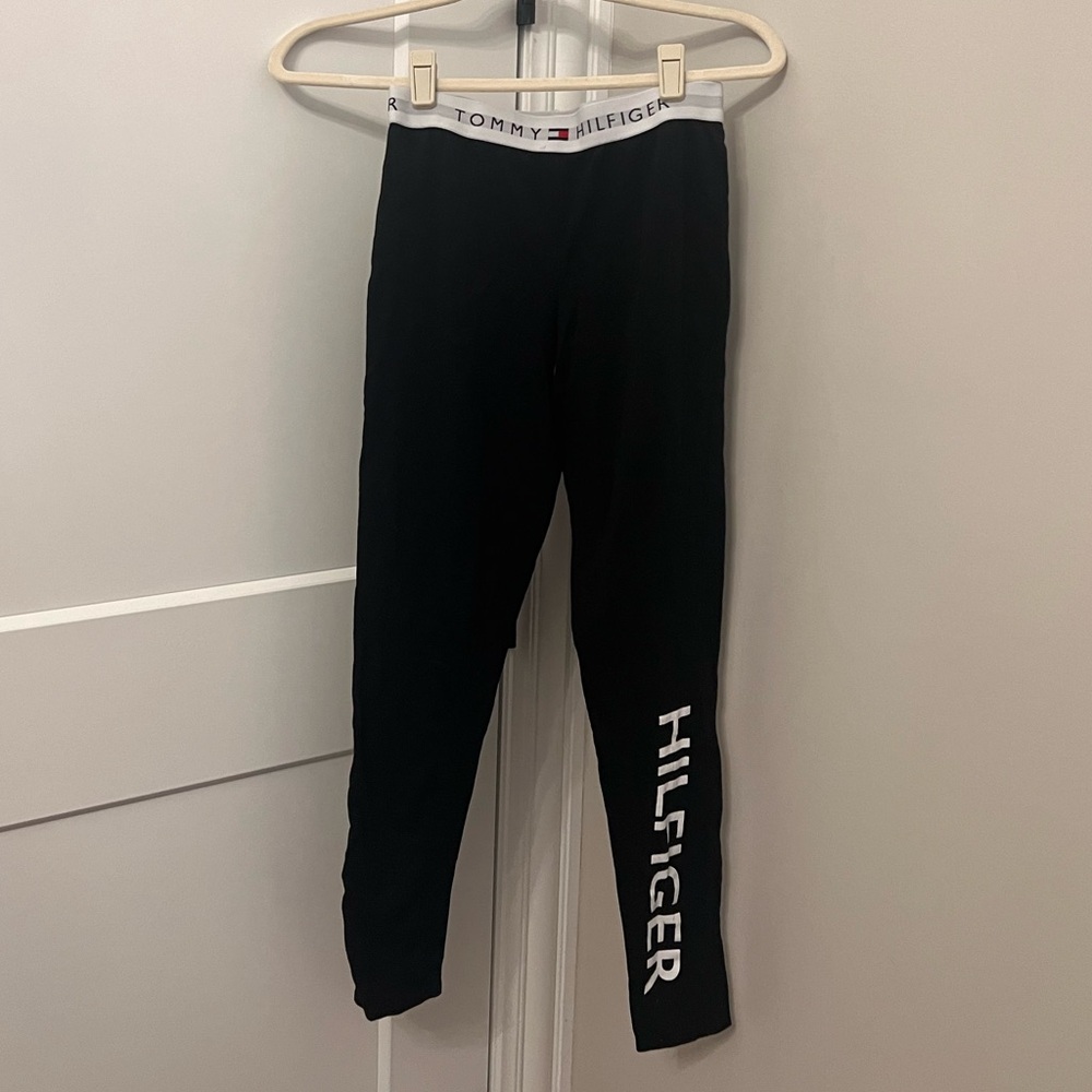 Tommy Hilfiger Black Logo Leggings with Logo Waistband Size XS